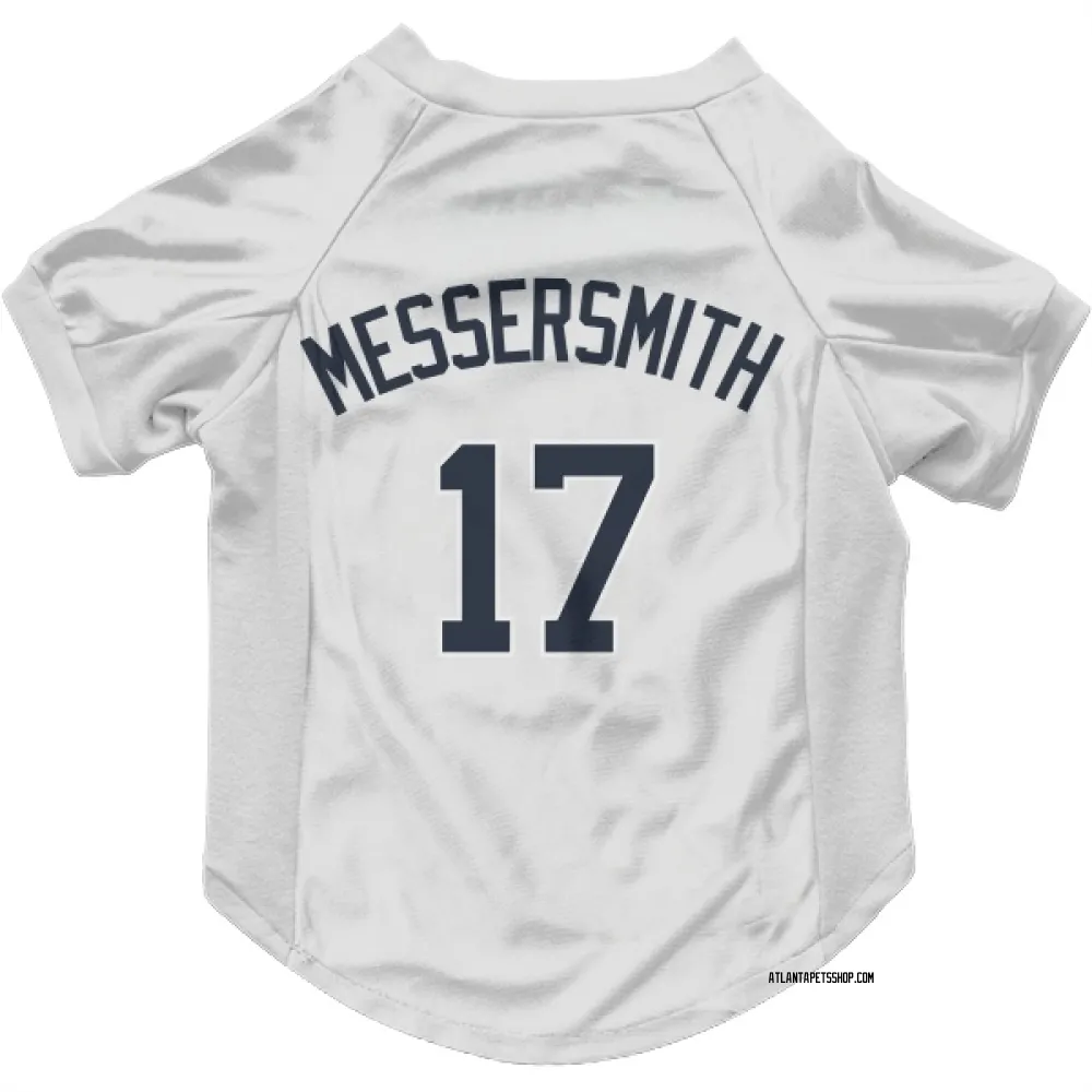 Atlanta Braves Andy Messersmith White Pet Jersey for Dog & Cat
