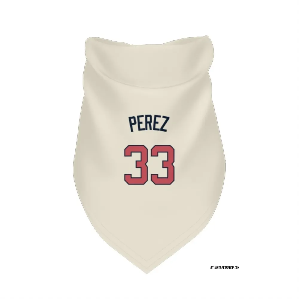 Atlanta Braves Martin Perez Cream Pet Bandana for Dog & Cat