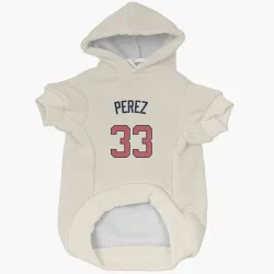 Atlanta Braves Martin Perez Cream Pet Hoodie for Dog & Cat