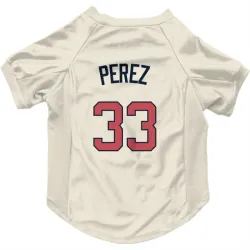 Atlanta Braves Martin Perez Cream Pet Jersey for Dog & Cat