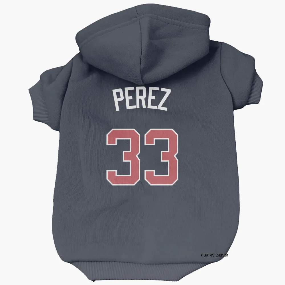 Atlanta Braves Martin Perez Navy Pet Hoodie for Dog & Cat