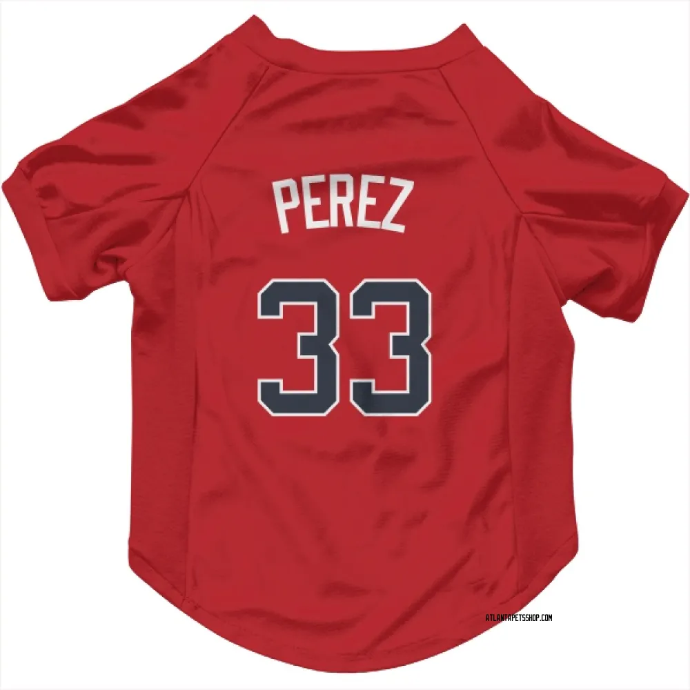 Atlanta Braves Martin Perez Red Pet Jersey for Dog & Cat