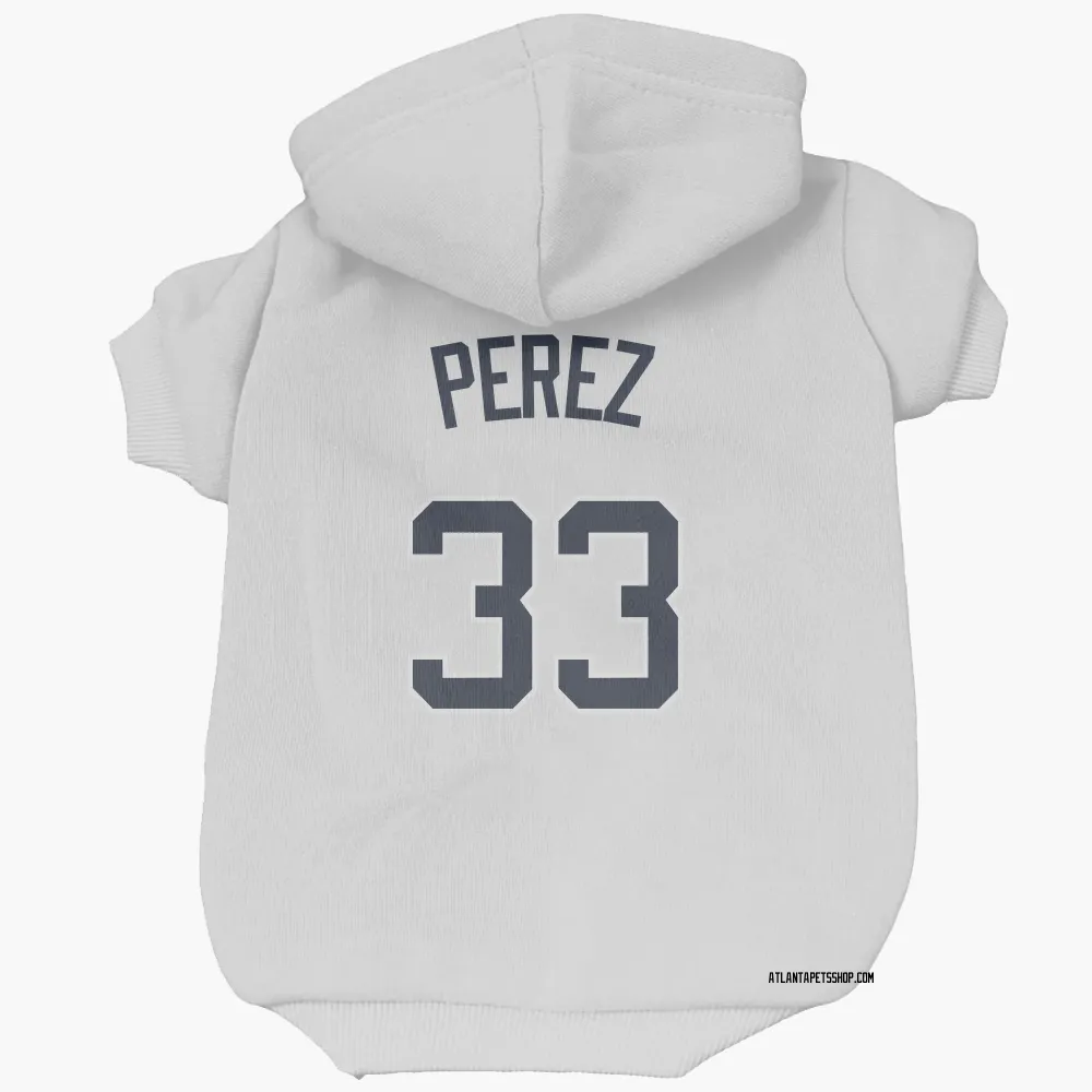 Atlanta Braves Martin Perez White Pet Hoodie for Dog & Cat