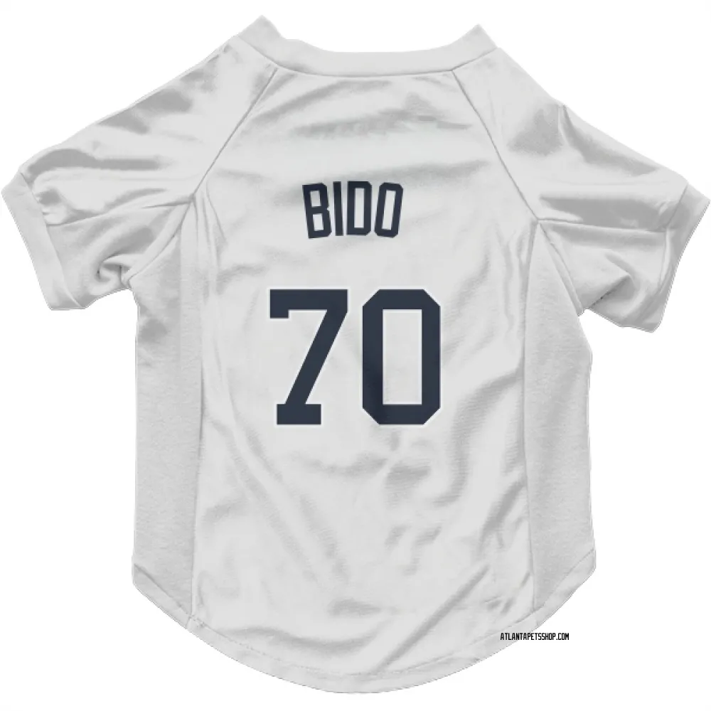 Atlanta Braves Osvaldo Bido White Pet Jersey for Dog & Cat